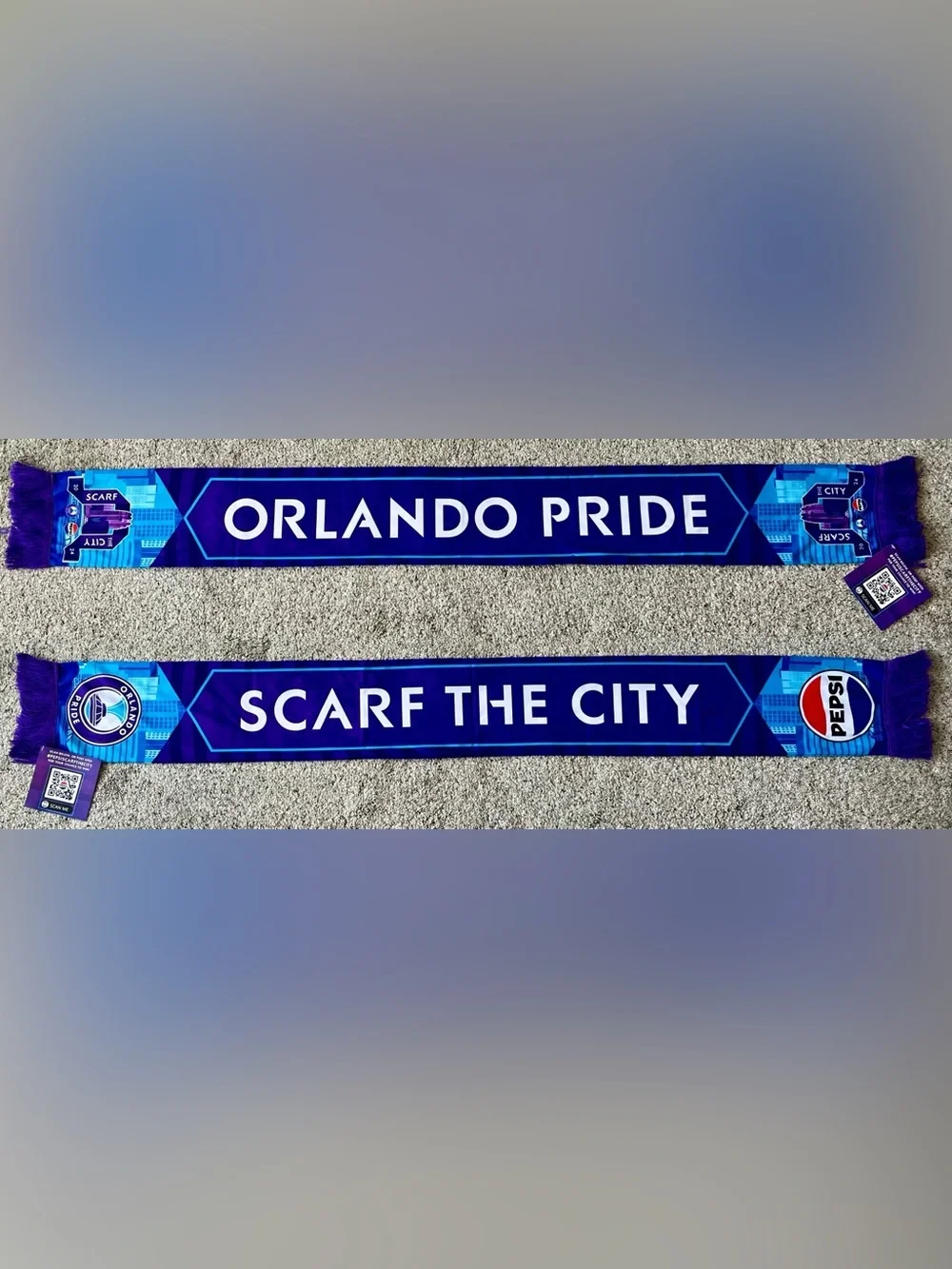 Orlando Pride 2024 Scarf The City Pepsi Soccer Scarf